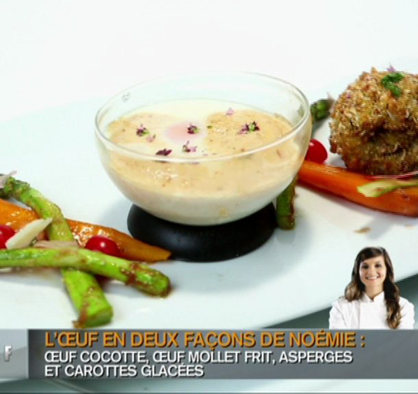 L'œuf mollet suivi, œuf en cocotte asperges et carottes