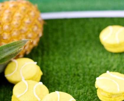 Macaron ananas façon balle de tennis