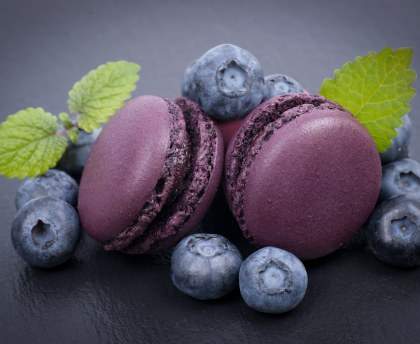 Macarons au cassis