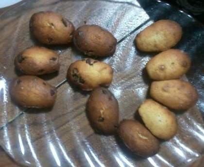 Madeleine tendre, coeur de chocolat