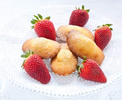 Madeleines aux fraises