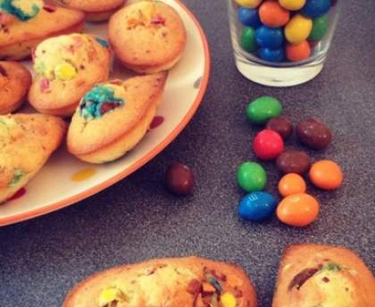 Madeleines aux m&m's
