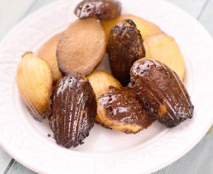 Madeleines coques 3 chocolats