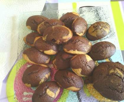 Madeleines marbrées aux pépites de chocolat