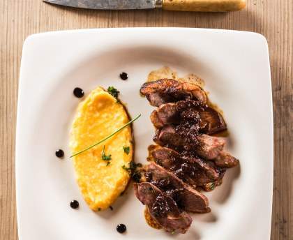 Magret de canard à la gelée de thé et au thé Marco Polo