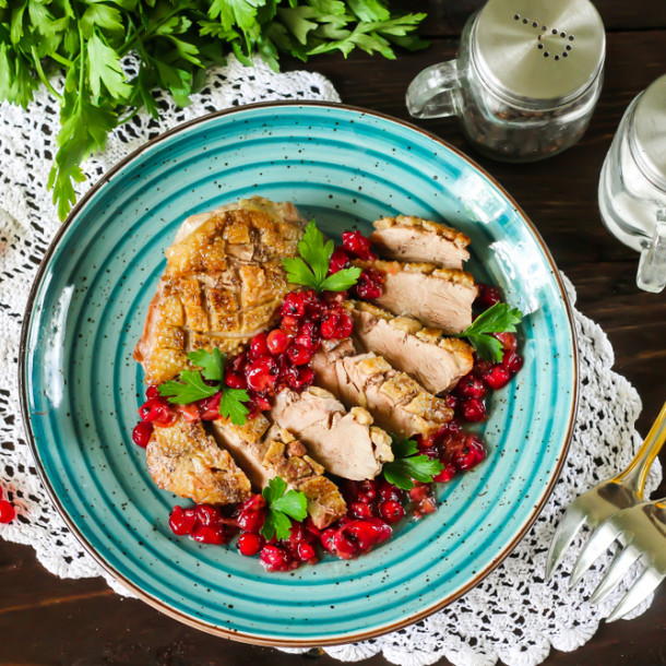 Magret de canard aux groseilles