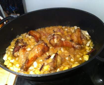 Manchons de canard, pomme et fenouil