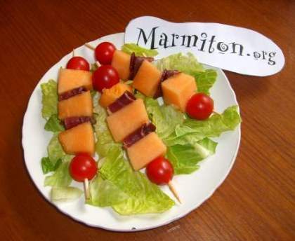 Melon en brochette