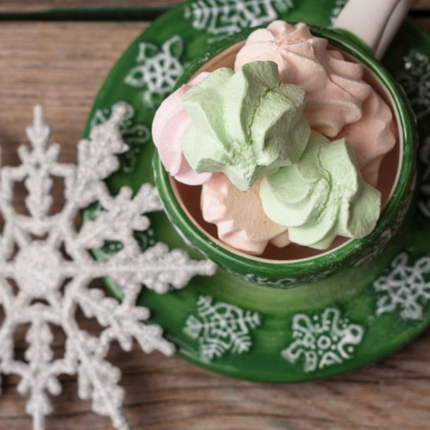 Meringues de Noël bicolores