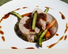 Mignon de porc au balsamique, légumes de Printemps croquants