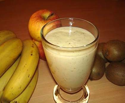 Milk-shake pomme, banane et kiwi