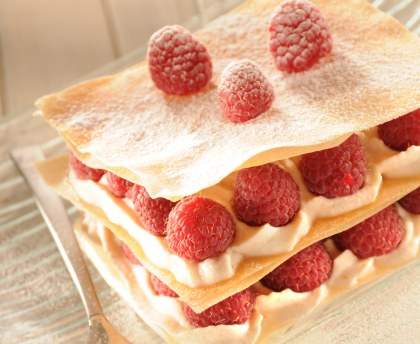 Mille-feuilles de brick aux fraises ou aux framboises