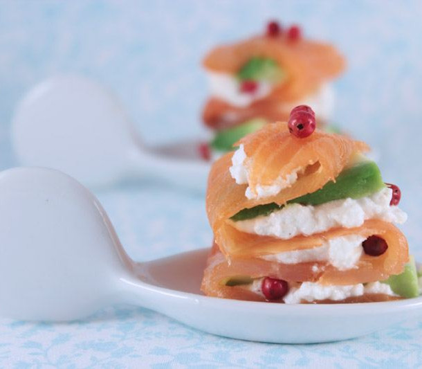 Millefeuille au saumon et à l'avocat