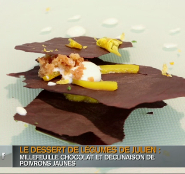 Millefeuille chocolat et poivrons