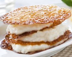Millefeuille croustillant au citron confit et riz au lait infusé au laurier