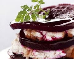 Millefeuille de betteraves et fromage frais