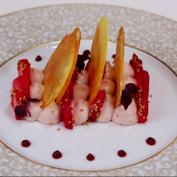 Millefeuille de pommes de terre et fraises