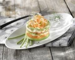 Millefeuille d'été et saumon au naturel