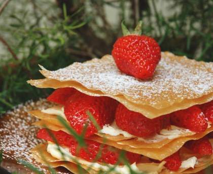 Millefeuille léger aux fraises et au mascarpone