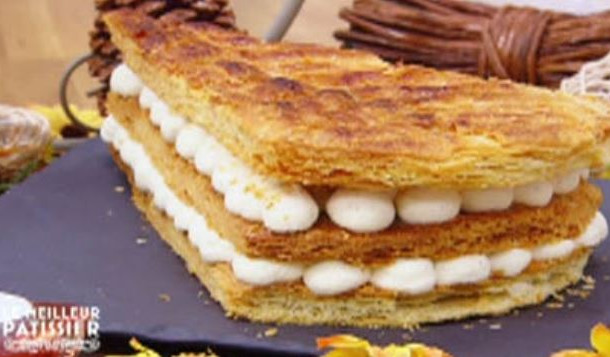 Millefeuille vanille tonka pomme caramélisée