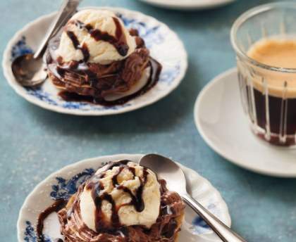 Millefeuilles chocolat et glace vanille