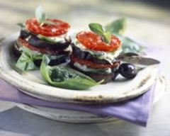 Millefeuilles d'aubergines et de tomates