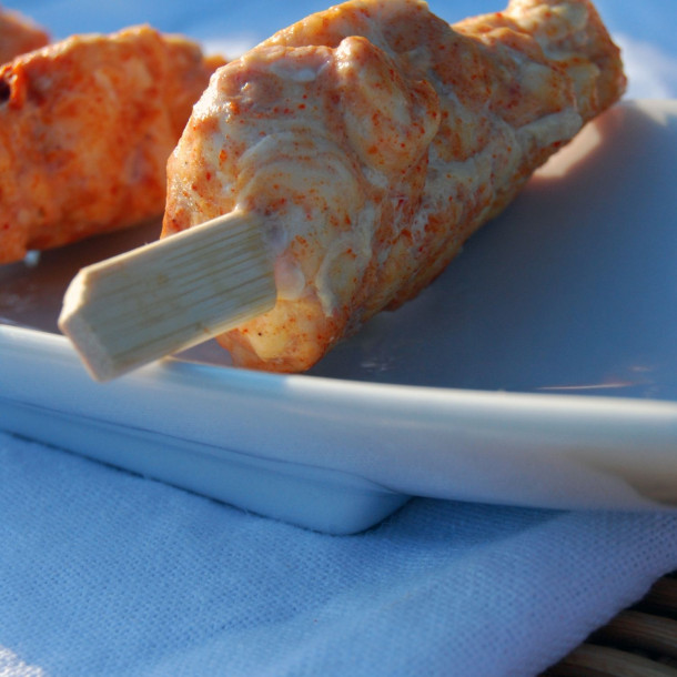 Mini brochettes de poulet tandoori