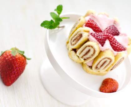 Mini charlottes royales aux fraises