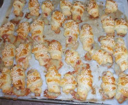 mini croissant lardon fromage de chèvre
