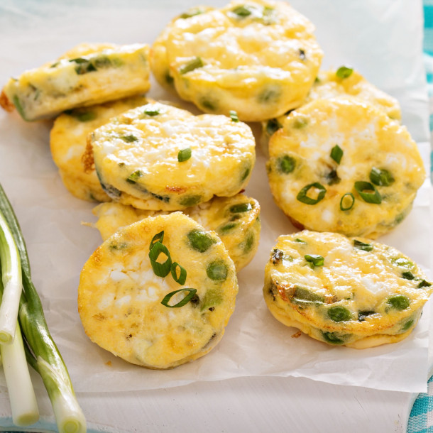 Mini frittata aux oignons blancs