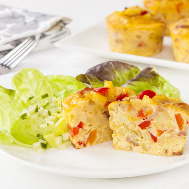 Mini frittata de légumes au cheddar