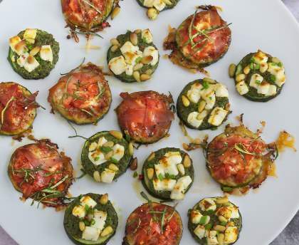 Mini pizza sur rondelles de courgette
