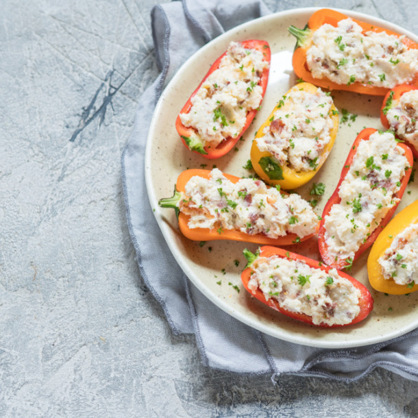 Mini-poivrons farcis à la burrata