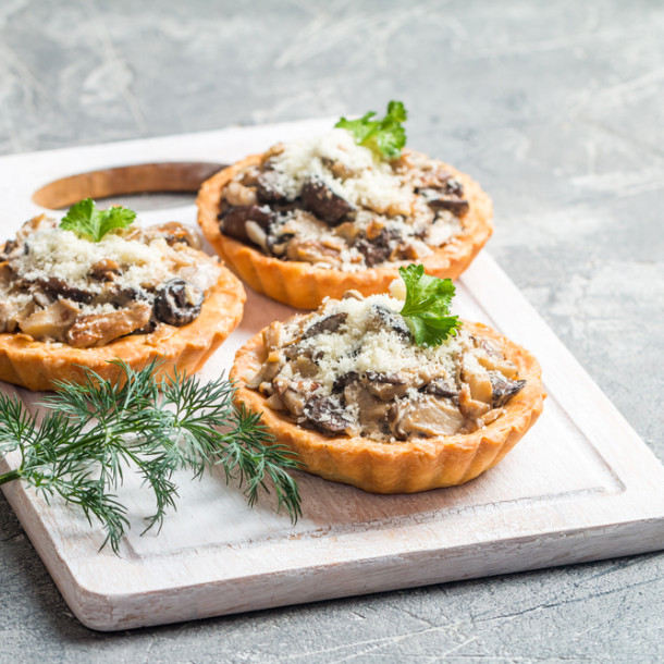 Mini quiches apéritives aux champignons 