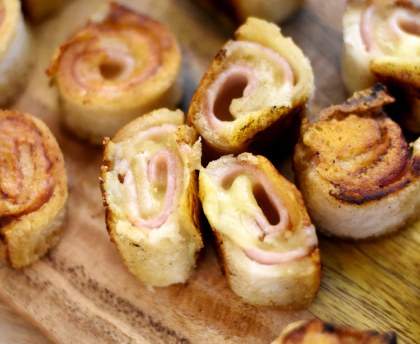 Mini roulés de croque-monsieur