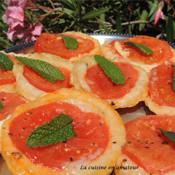Mini Tatin tomate mozzarella