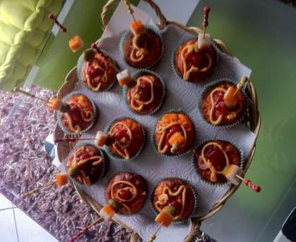 Minis cakes surimi courgette