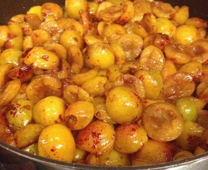 Mirabelles chaudes à la crème