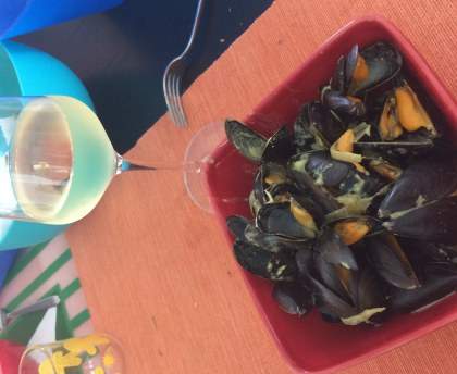 Moules au curry et lait de coco