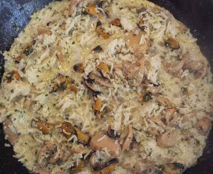 Moules au riz et champignons