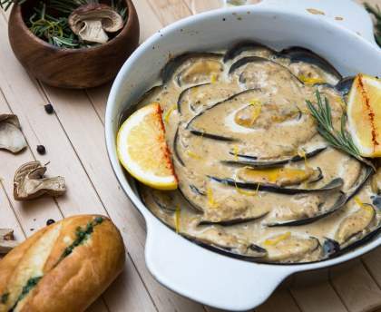 Moules aux champignons frais