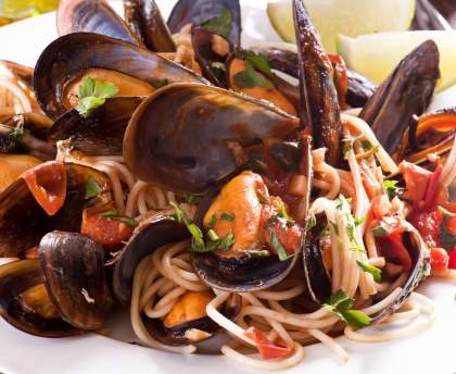 Moules aux poivrons au wok