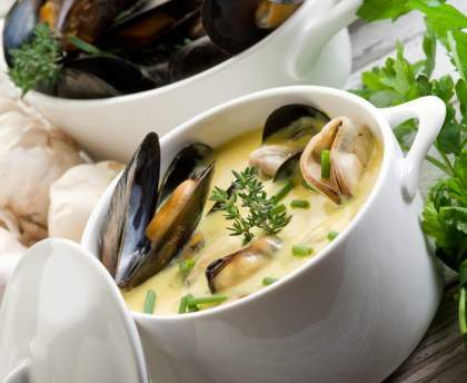 Moules de la cale à la crème