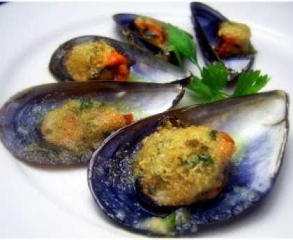 Moules gratinées au poivron