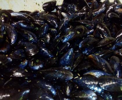 Moules marinées à la Plancha