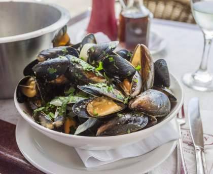 Moules marinières au maroilles