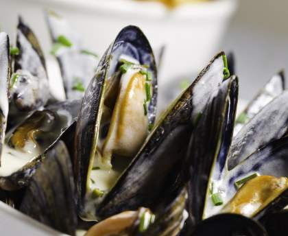 Moules marinières persillées