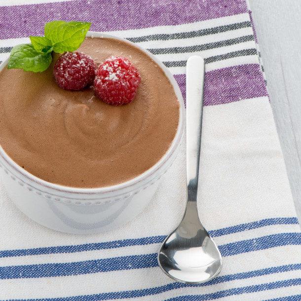 Mousse au chocolat au lait de coco