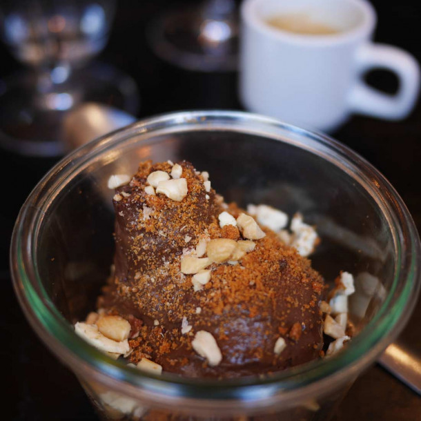 Mousse au chocolat et au Saint Agur
