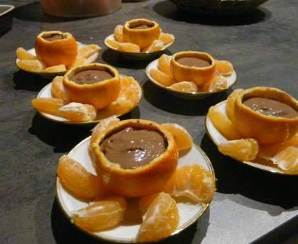 Mousse au chocolat et clémentine